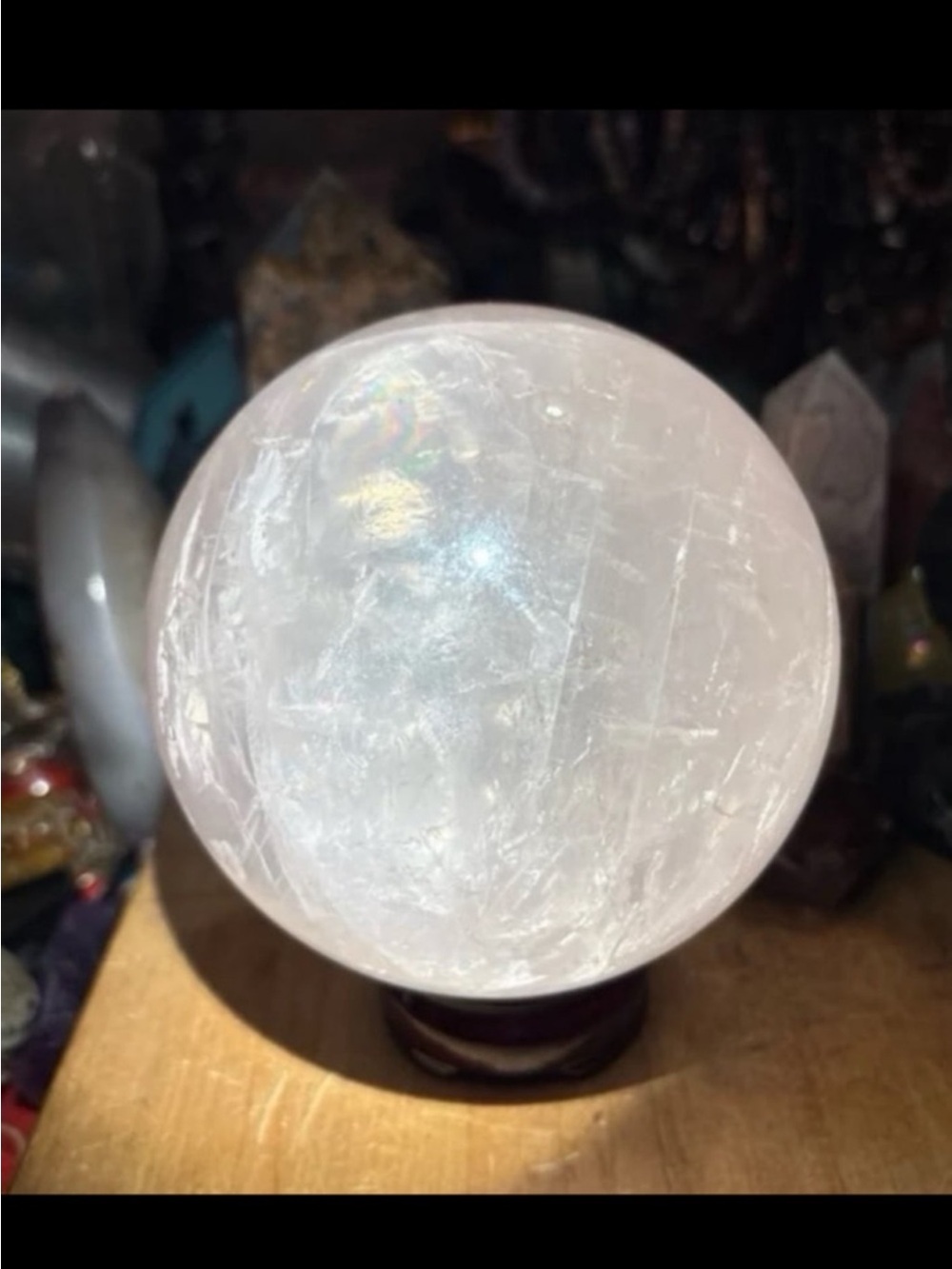 Mozambique Rose Quartz Sphere almost 5 lbs